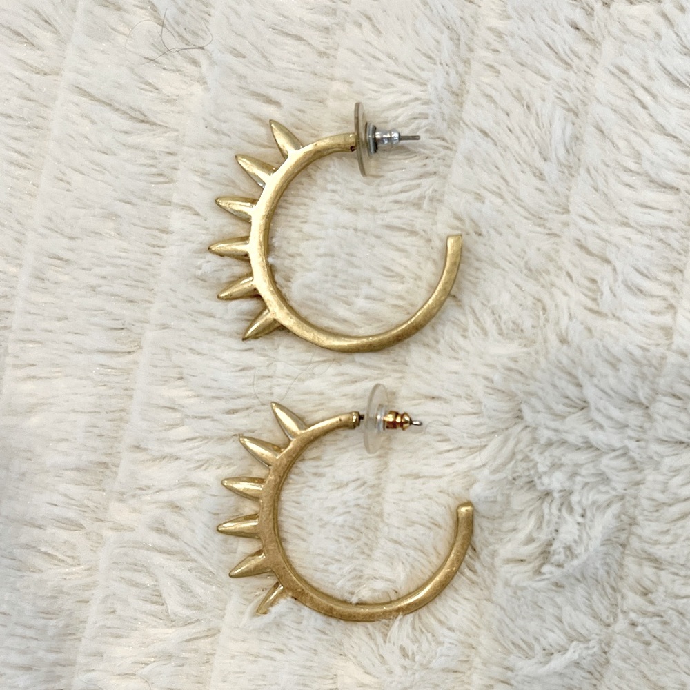 Gold hoops with spiked accent